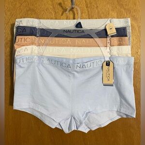 NWT Nautica Intimates Organic Cotton Boy-Short Panties, 5-Pack